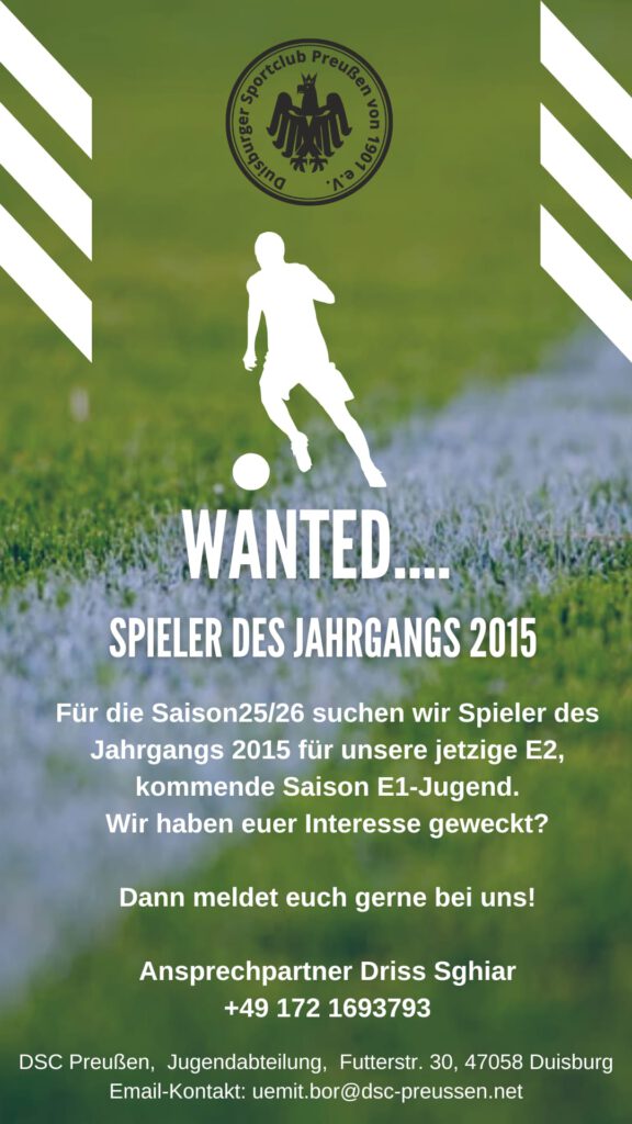 Spieler Jahrgang 2015 gesucht