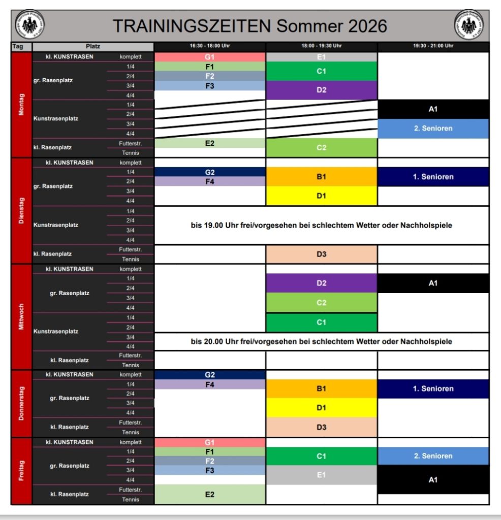 Trainingsplan Sommer 2026