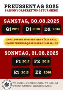 Infos Preussentag 2025 Saisonvorbereitungsturnier